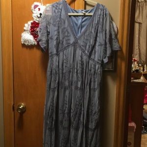 Ladies Pink Blush Maxie Dress. Lining with embroidered lace over lining. Size XL